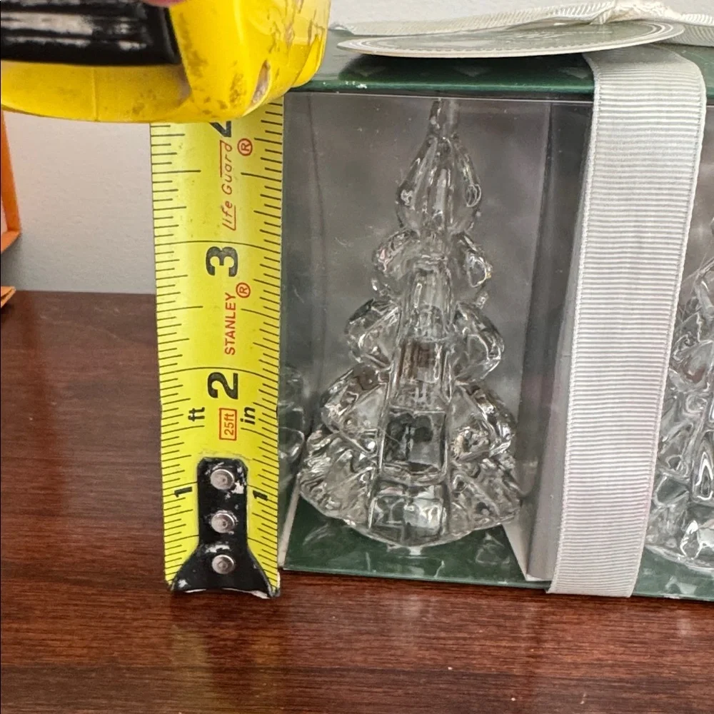 Williams Sonoma set of 2 Christmas tree taper candle holders.